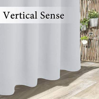 RYB HOME Patio Curtains Outdoor - Waterproof Blackout Rustic Drapes Shades Summer Heats Insulate Wind Resist for Outdoor Living/Dining/Camping/Laundry, W 52" x L 84", 2 Pcs, Grayish White