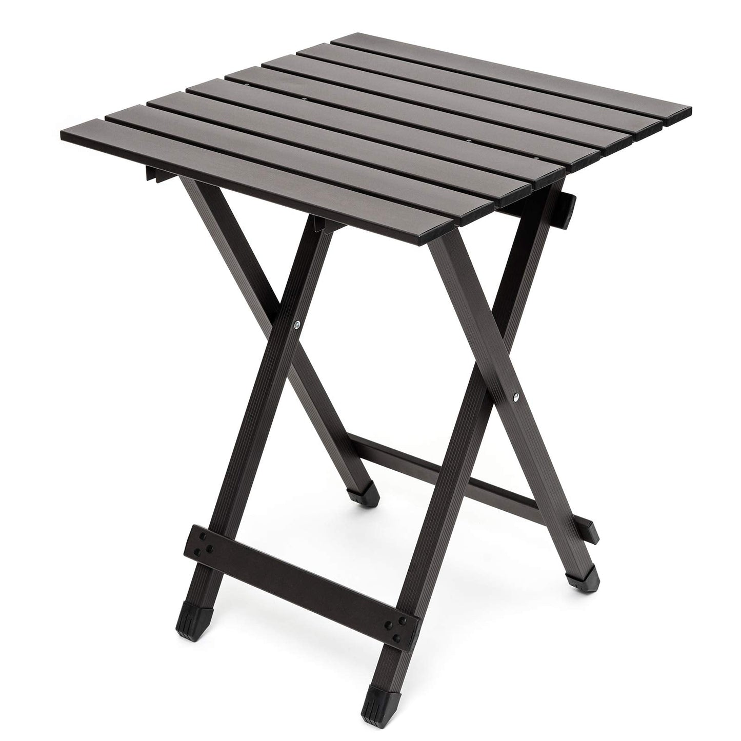 SUNNYFEEL Folding Camping Table - Lightweight Aluminum Portable Picnic Table, 18.5x18.5x24.5 Inch for Cooking, Beach, Hiking, Travel, Fishing, BBQ, Indoor Outdoor Small Foldable Camp Tables