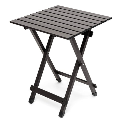 SUNNYFEEL Folding Camping Table - Lightweight Aluminum Portable Picnic Table, 18.5x18.5x24.5 Inch for Cooking, Beach, Hiking, Travel, Fishing, BBQ, Indoor Outdoor Small Foldable Camp Tables