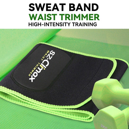 SZCLIMAX Waist Trimmers for Women and Men, Waist Trainer Belt, Sweat Band Waist Trainer for High-Intensity Training Green
