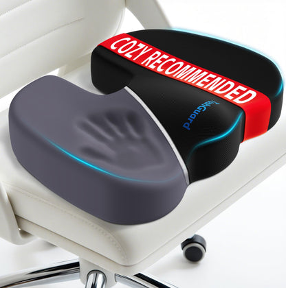 TushGuard Seat Cushion for Office Chair Memory Foam Non-Slip Desk Seat Cushion Back, Coccyx, Sciatica, Tailbone Pain Relief Butt Pillow for Office Chair, Car, Wheelchair, Black
