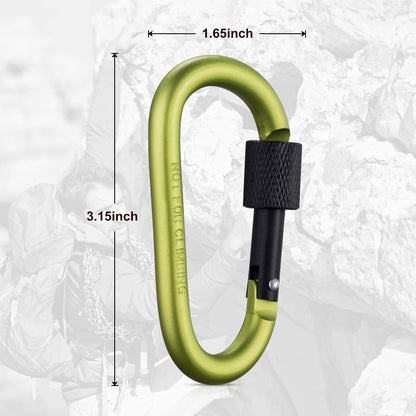 Carago Carabiner Clips with Screw Gate, 10 Pack Carabiners Hiking Clips with 7.5mm Diameter Aluminum Rod (10 Color (10 Pack))