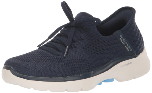 Skechers Women's Hands Free Slip-ins Go Walk 6-Lovely Day Sneaker, Navy/Blue, 9.5