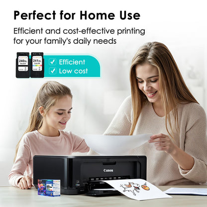 Eco Victor Remanufactured Ink Cartridge Replacement for Canon 240XL 241XL Combo Pack PG240 CL241 for PIXMA MG3620 TS5120 MG3520 MG3220 MG2120 MG4220 MX392 MX452 MX522 Printer (Black Color, 2 Pack)