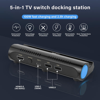 Switch Dock for Nintendo Switch/Switch OLED, Portable Switch Docking Station with 4K HDMI Output/USB3.0 Port, Replacement for Official Switch Dock(Incompatible with Nintendo Switch2)