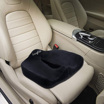 SnugPad Premium Memory Foam Seat Cushion, for Sciatica Tailbone Back Pain Relief, Posture Correction. Orthopedic Sitting Pillows for Office Chair, Car, Truck, Wheelchair with Non-Slip Bottom (2Pk)