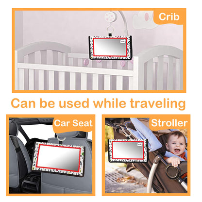 Epessa Baby Mirror Toys for Tummy Time, Newborn Infant Toys 0-6 6-12 Months, Baby Floor Mirror, Black and White High Contrast Baby Toys 0 3 6 9 Month Crawling Sensory Toy, Crib, Brain Development