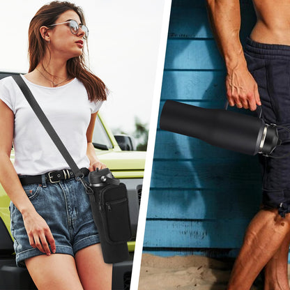 32 40 OZ Stainless-Steel Cup with Handle - Vacuum Insulated Water Bottles with Straw, Strap Carrier Bag & Protective Boot, Leak Proof Coffee Tumbler Thermo Flask Cups for Car Office Gym