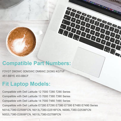 TREE.NB 60Wh F3YGT Replacement Laptop Battery for Dell Latitude 12 7000 7280 7290 13 7380 7390 P29S002 14 7480 7490 P73G002 E7480 E7280 E7290 DM3WC DM6WC 2X39G