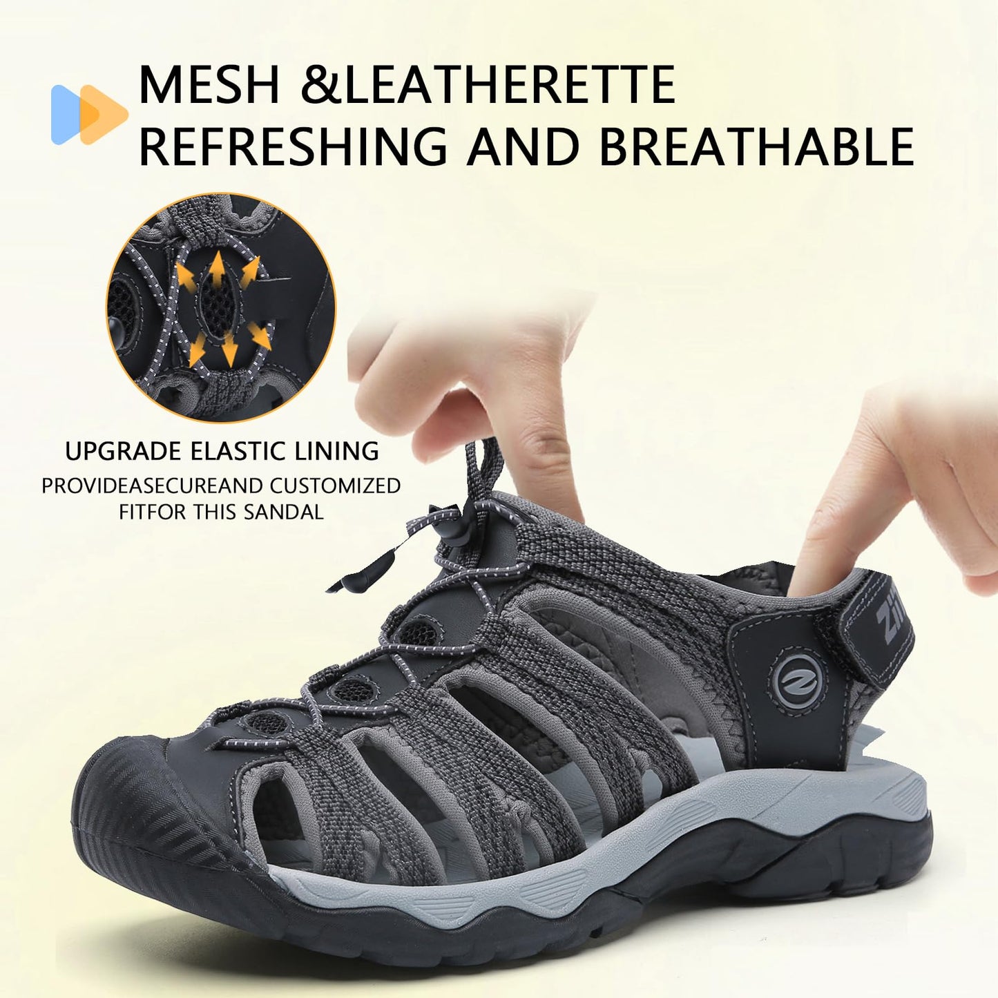 ziitop Outdoor Hiking Sandals for Women Closed Toe Athletic Sport Women's Sandals Summer Lightweight Trail Walking Water Shoes