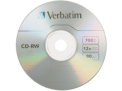 Verbatim CD-RW 700MB 2X-12X Rewritable Media Disc - 25 Pack Spindle