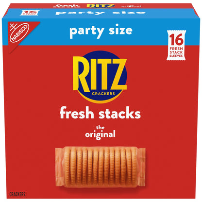 RITZ Fresh Stacks Original Crackers, Party Size, Travel Snacks, 23.7 oz (16 Multi Snack Packs)