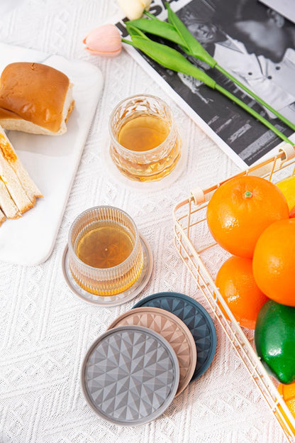 Wingcases Silicone Coasters for Drinks[4 Pack]- Cup Mat for Tabletop Protection-Non-Slip, Non-Stick, Coffee Table Decor, Great Gift for Any Occasion, Black