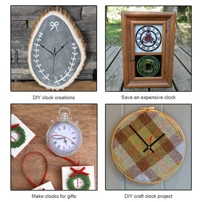 EMOON 2 Pack Silent Sweep Quartz Clock Movement Mechanism with 4 Hands, DIY Repair Replacement for Custom Clocks (Shaft Length 5/8 in)