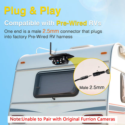 RV Backup Camera Wireless Easy Install: Plug & Play for Furrion Pre-Wired RVs - 7″ HD Touch Key Monitor, 1080P DVR, 4-Channel Split-Screen, Night Vision, IP69K Waterproof AMTIFO A7