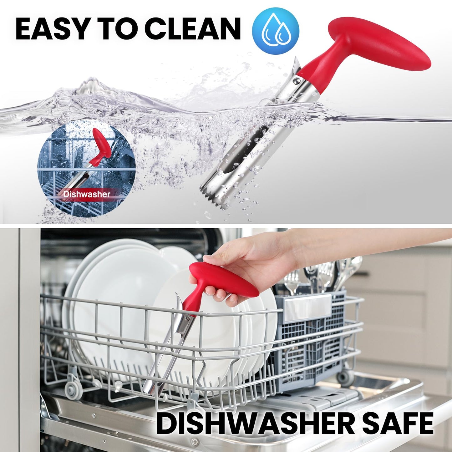 SCHVUBENR Premium Apple Corer Tool - Easy to Use and Clean - Sturdy Apple Core Remover with Sharp Serrated Blades - Stainless Steel Corers for Apple and Pear - Core Fruits with Ease(Red)