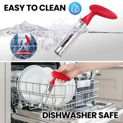 SCHVUBENR Premium Apple Corer Tool - Easy to Use and Clean - Sturdy Apple Core Remover with Sharp Serrated Blades - Stainless Steel Corers for Apple and Pear - Core Fruits with Ease(Red)