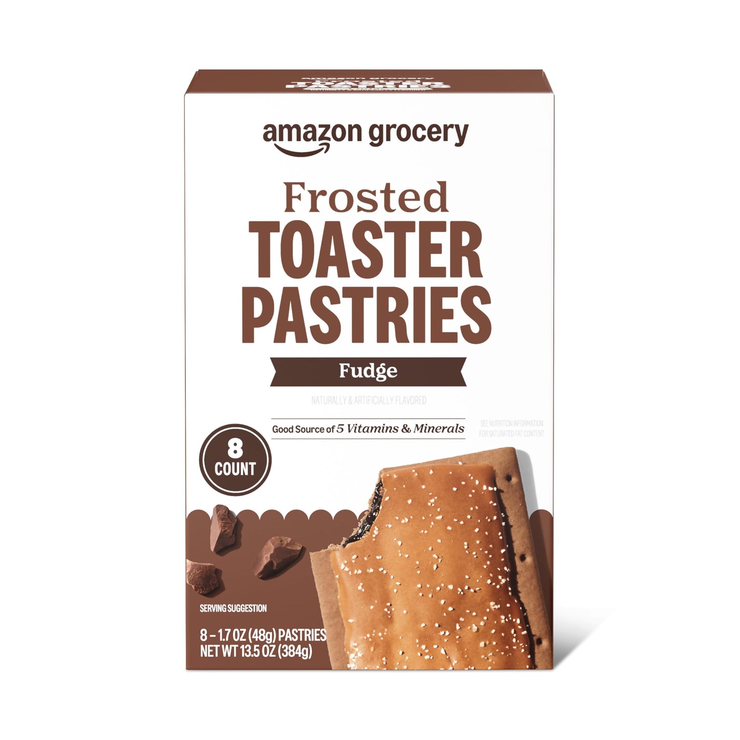 Amazon Grocery, Frosted Toaster Pastries, Fudge, 13.5 ounce, 8 Ct (Previously Amazon Fresh, Packaging May Vary)