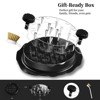 Chicken Shredder Tool Twist Large with Brush,Visible Kitchen Meat Shredder Grinder Machine,Strong Anti-Slip Base,Ergonomic Handle,BPA Free,Suitable for Pork Beef Chicken