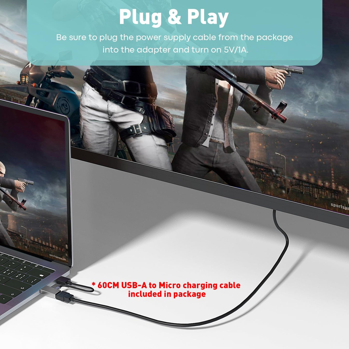 UANTIN HDMI to DisplayPort Adapter (4K 60Hz,1080p 120Hz) Uni-Directional HDMI (Source) to DP (Screen) Converter Male to Female for PC,Laptop,AMD,NVIDIA,PS5,Xbox and More - 1 Pack