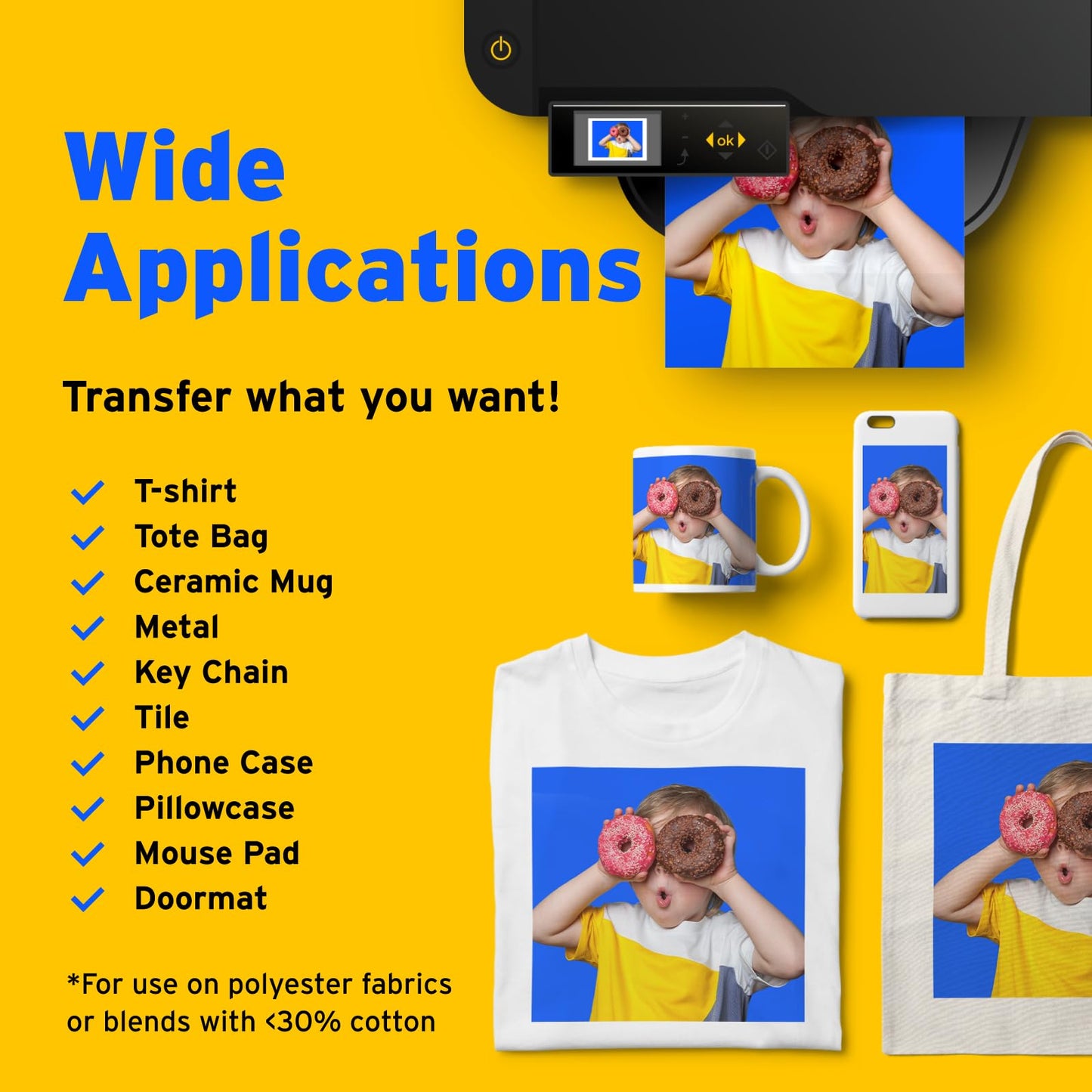 Printers Jack 600ML Sublimation Ink for ET-8550 ET-8500 Wide-Format Supertank Printers Heat Press Transfer on T-Shirt (6x100ML, 6 Colors-BK PB CM Y GY) Bigger Bottles with More Ink Auto Fill the Tanks