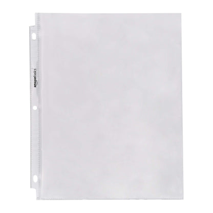 Amazon Basics Sheet Protectors for 3 Ring Binder, Heavyweight, Polypropylene, 8.5 x 11 Inch, 100-Pack, Clear