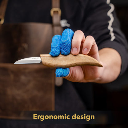 BeaverCraft Wood Carving Knife Kit S15 Whittling Kit for Beginners, Kids - Wood Carving Tools Set with Detail Chip Knife Sloyd Whittling Knives & Leather Strop, Polishing Compound and Tutorials
