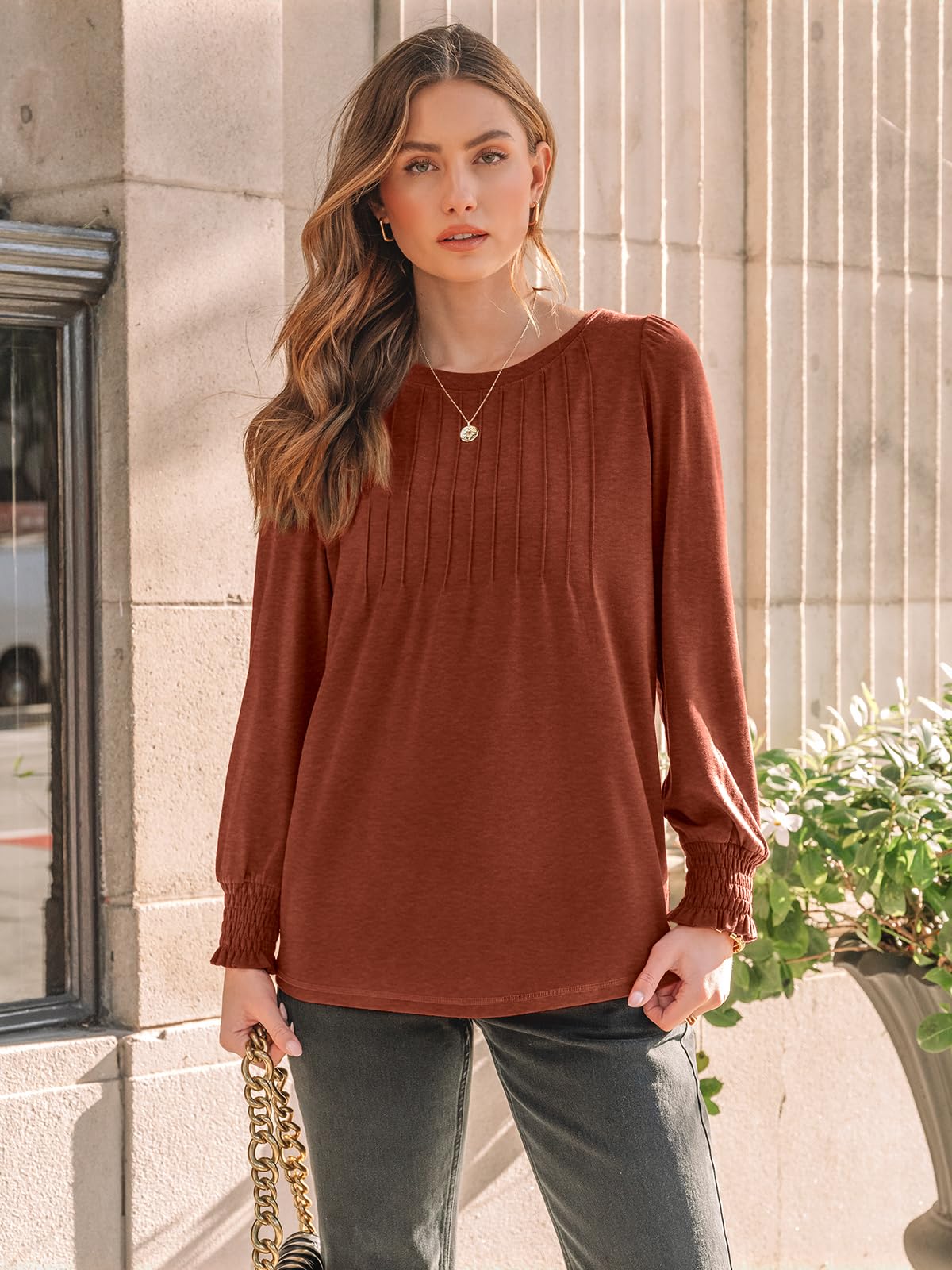 AUTOMET Long Sleeve Shirts Women fall fashion 2025 Business Casual Top Trendy Dressy Blouse Cute Work Old Money Peplum Babydoll Tee T Tshirt Ladies Tunic Clothes Teacher School Outfit Western Clothing