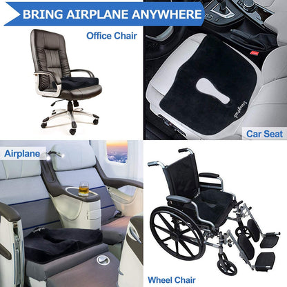 SnugPad Premium Memory Foam Seat Cushion, for Sciatica Tailbone Back Pain Relief, Posture Correction. Orthopedic Sitting Pillows for Office Chair, Car, Truck, Wheelchair with Non-Slip Bottom (2Pk)