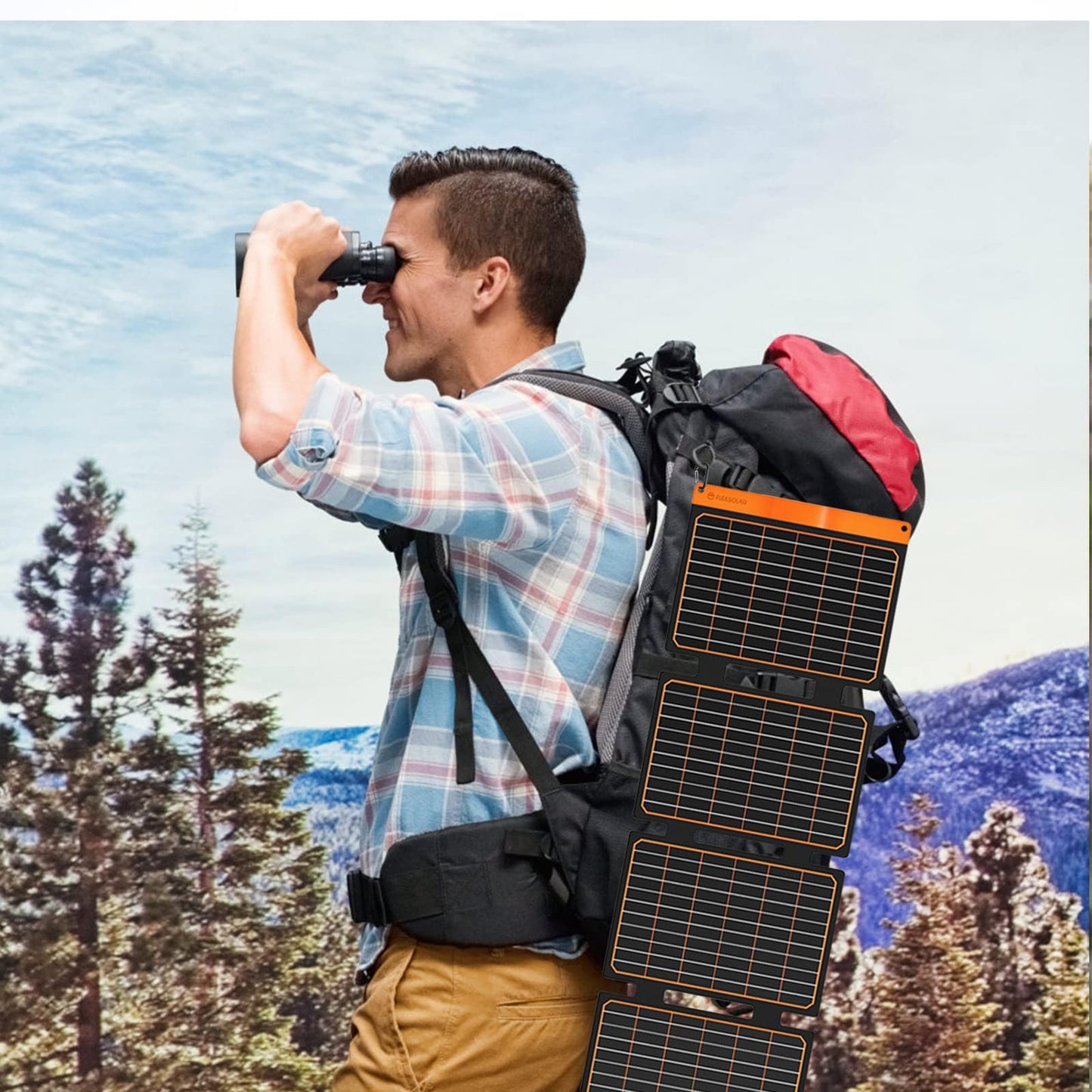 FlexSolar 40W Foldable Solar Panel Chargers 18W USB-A USB-C Portable Power Emergency ETFE Monocrystalline Small Panels IP67 Waterproof Camping Hiking Backpacking for Phones Power Banks Tablets