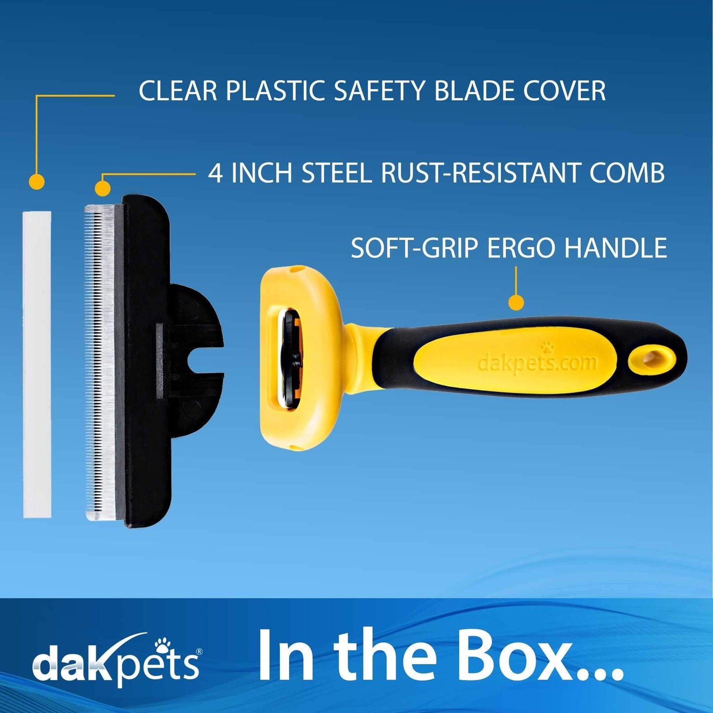 DakPets Stainless Steel Deshedding and Dematting Tool | Professional Pet Grooming Fur Brush for Cats and Dogs Hair Removal