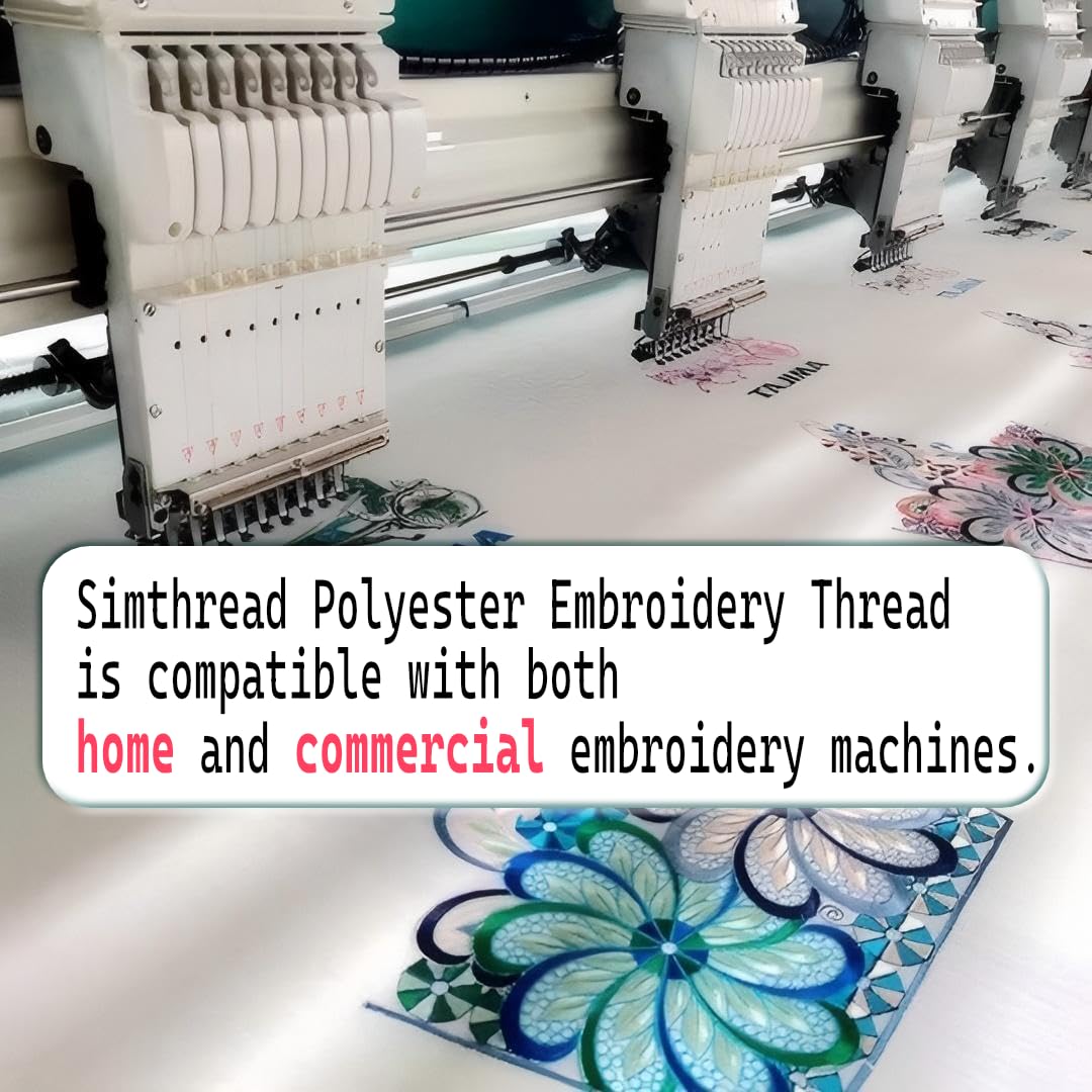 Simthread 5500Yds Embroidery Thread, 5000M High-Yardage 40WT 100% Polyester Thread – 170+ Vivid Colors, High-Speed Rated – Compatible with Brother, Singer, Janome & More - Tangerine 209