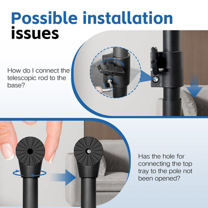 REHOSEUP Projector Stand, 33LB Load Bearing & 22-55" Height Adjustable, for Projector/Laptop/DJ Gear, Outdoor/Office/Studio - Stable Base (Black)