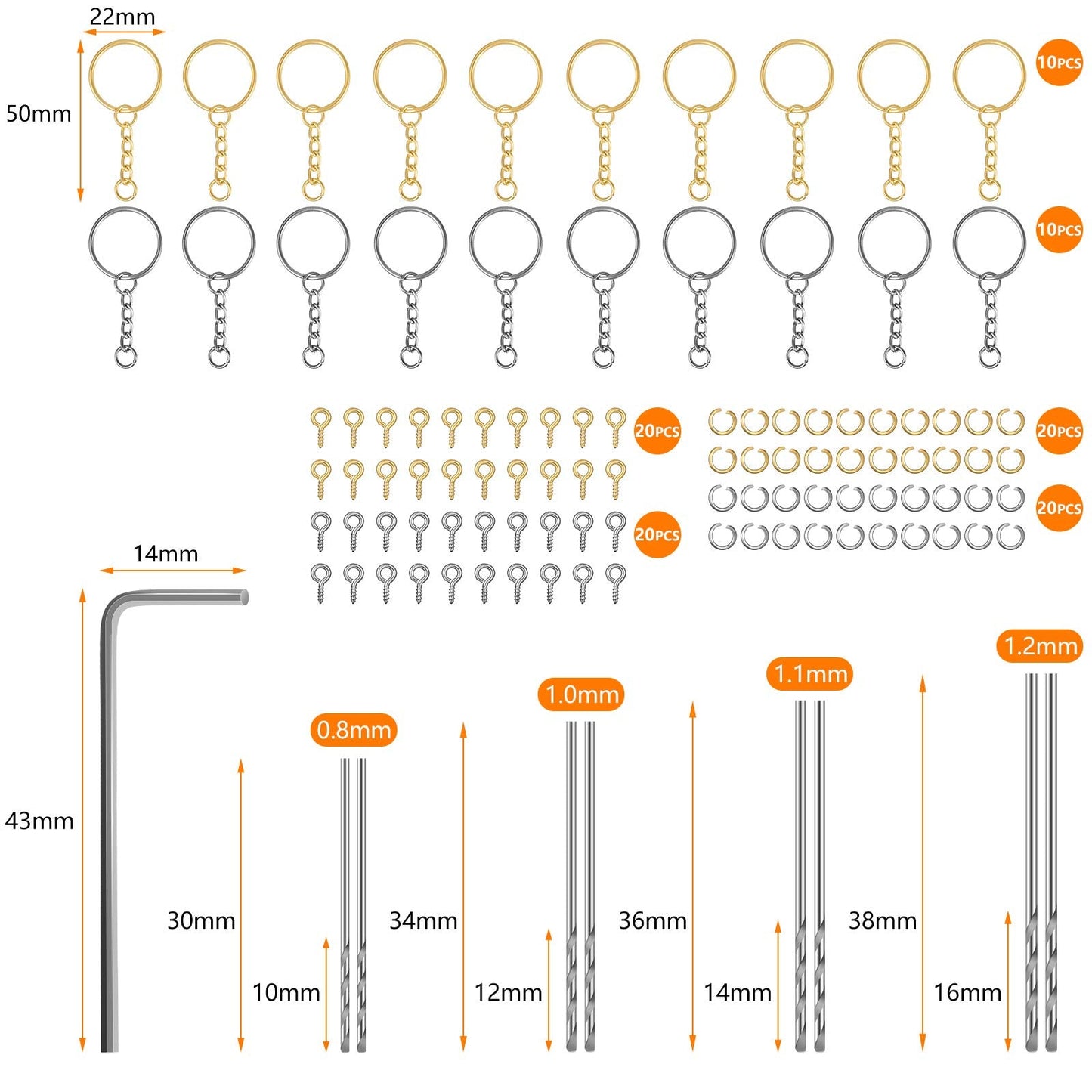 Electric Hand Drill Tools Set for Resin Casting Molds, Electrical Pin Vise Kit with 8 Pieces Drill Bits (0.8 to 1.2 mm) for Resin Plastic Wood Polymer Clay Jewelry Keychain Pendant Making Supplies