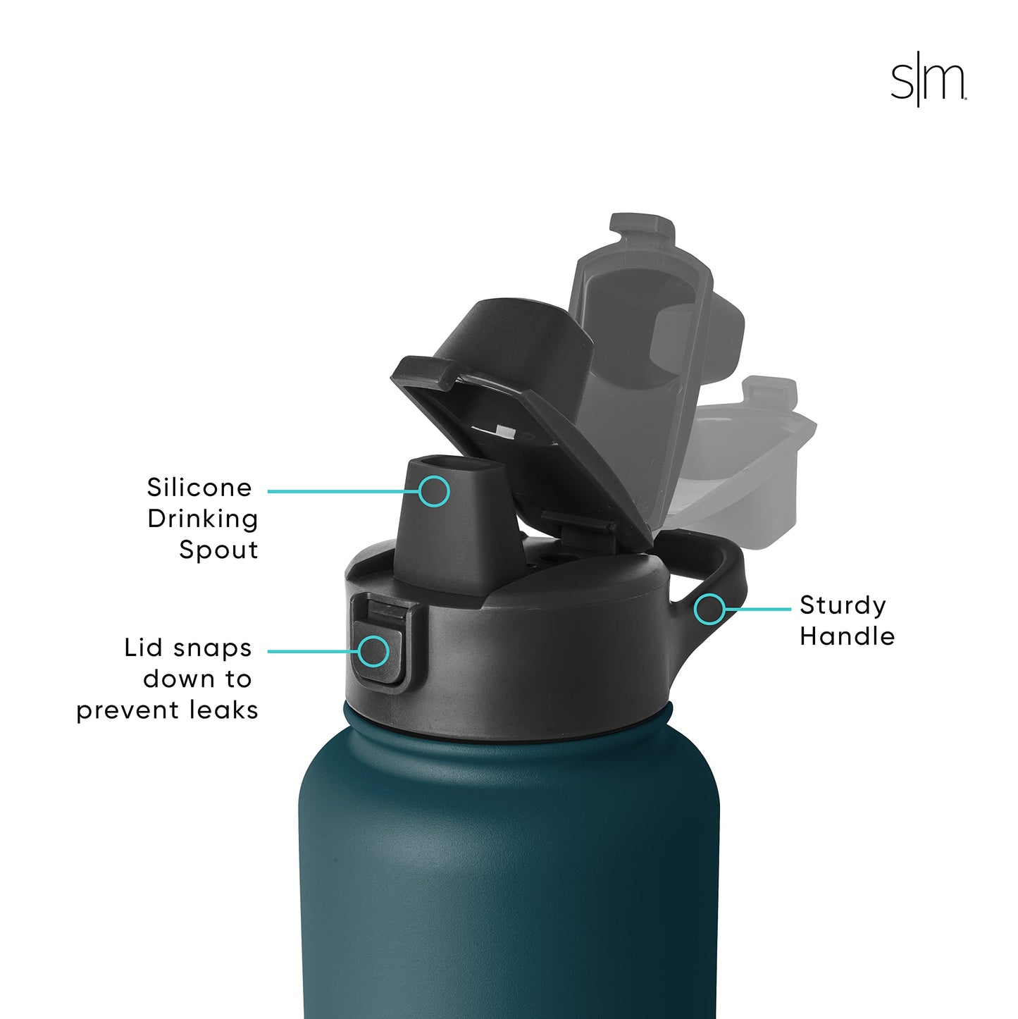 Simple Modern Half Gallon 64 oz Water Bottle with Push Button Silicone Straw Lid & Motivational Measurement Marker | Large Reusable Tritan Plastic Water Jug | Summit Collection | Sweet Taffy