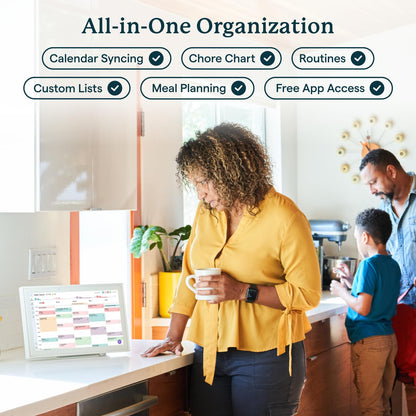 Skylight Calendar: 15-inch Wall Planner Digital Calendar & Chore Chart, Smart Touchscreen Interactive Display for Family Schedules – Wall Mount Included, Great for Organizing Your 2025 Calendar