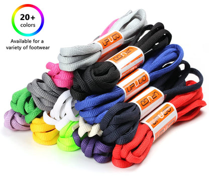 UpUGo 3 Pair Oval Shoe Laces, Half Round 1/4" Shoelaces for Athletic Running Sneakers Shoes Boot Strings