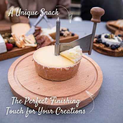 BOSKA Cheese Curler Amigo - The Original with 10-year Warranty - Cheese Wheel for i.a. Tete de Moine, Girolle & Chocolate - Cheese Shaver made of Stainless Steel