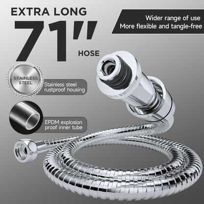 Veken Wide Rain Shower Head with Handheld, High Pressure Rainfall Showerhead Combo with Arm for Bathroom Accessories, Home Decor, Detachable Dual Shower with Multi Modes Handheld Spray, Silver Chrome