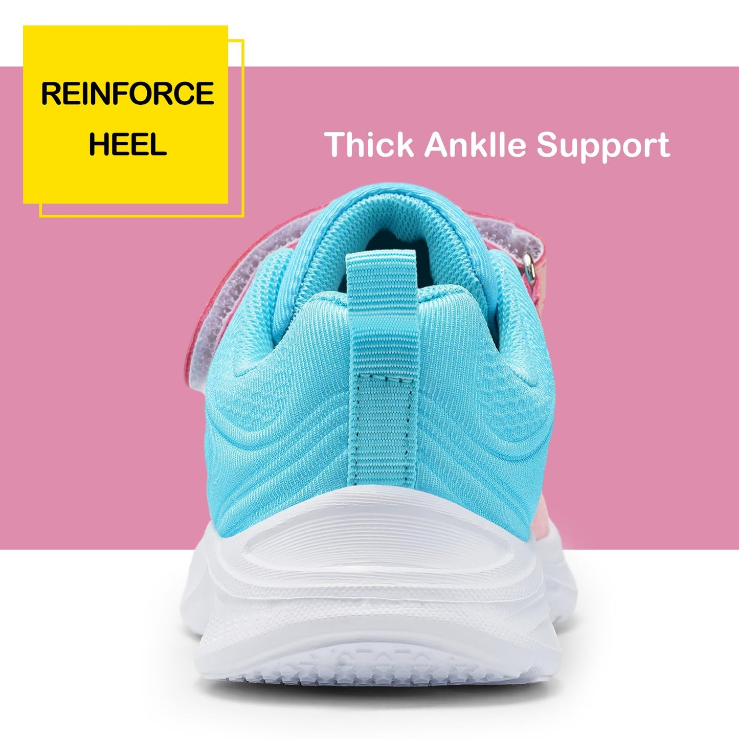 Girls Sneakers Toddler Kids Slip on Glitter Lightweight Running Tennis Athletic Sports Outdoor Shoes Gradient Pink, US2