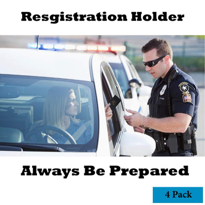 W4W, Auto Registration Insurance & ID Card Holder - 4 PACK - Perfect for any Car, Truck, Motorcycle, Trailer or Boat - Strong Velcro Closure, Men & Women