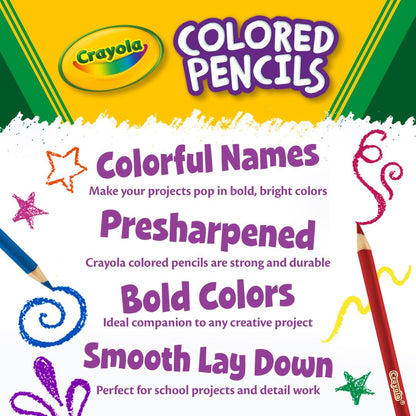 Crayola Colored Pencils (36ct), Kids Pencil Set, Back to School Essentials, Must Have Classroom Supplies for Kids, Pre-Sharpened Coloring Book Pencils, 3+