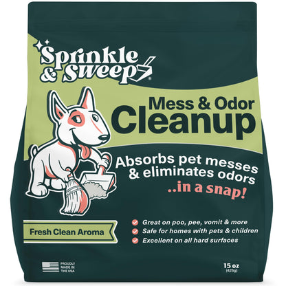 Dog Pee Cleaner | Pet Accident Cleanup Powder | Vomit Cleanup Kit for Hard Surfaces | Puppy Potty Training Aid | Dog Diarrhea Accident Absorbent | Non-Toxic Odor Remover