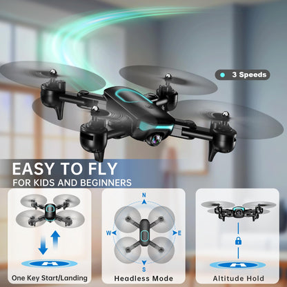 REDRIE Drone with 1080P Camera for Beginners, Foldable, Altitude Hold, Gestures Selfie, Waypoint Fly, Headless Mode, 3D Flip, One Key Start, 3 Speed Modes, Circle Fly, 2 Batteries