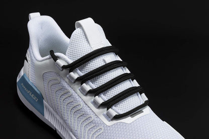 Shoemate Solid Color Round Shoe Laces for Sneakers, Boots and Athletic Shoes, Shoe Strings, Black, 48"(122cm) 4-Hei ROD-122-4