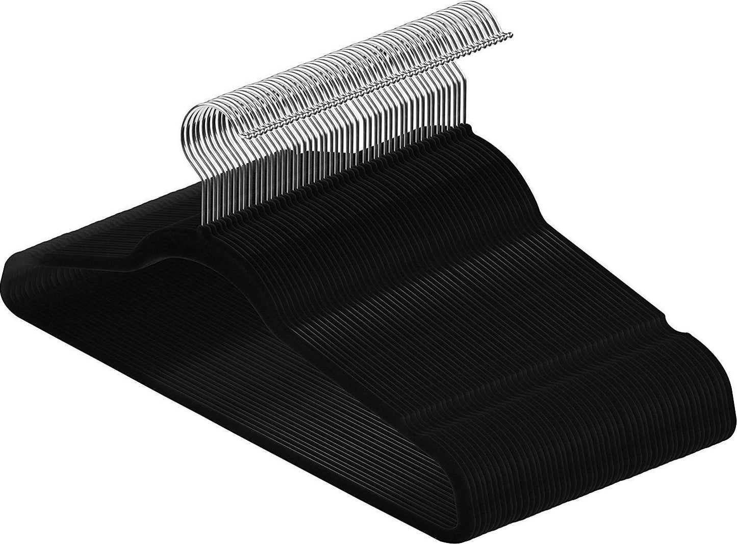 Utopia Home Velvet Hangers 50 Pack - Non-Slip Suit Hangers with 360 Degree Rotatable Hook - for Pants, Coats, Shirts & More (Black)