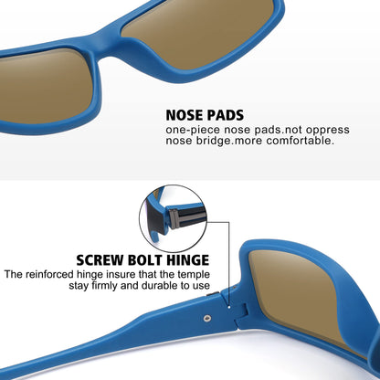 STORYCOAST Polarized Sports Sunglasses for Men Women Unbreakable Frame Cycling Fishing Driving 3Pack-Black+Red+Blue