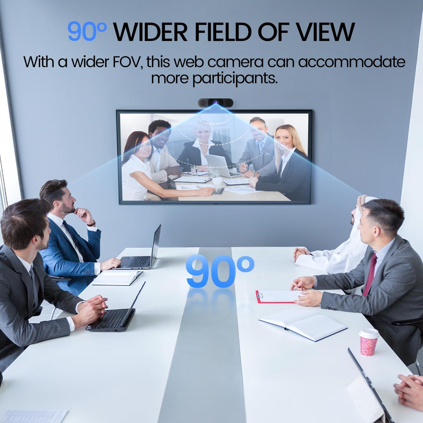 EMEET 1080P Webcam with Microphone, C960 Web Cam, 2 Mics, 90° FOV, USB Type-A & A-to-C Adapter, Plug&Play Computer Camera for Online Calling, Zoom/Teams/Facetime, Switch 2 Camera Support, 2025 Version