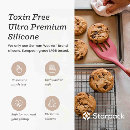 Starpack 'Stir & Serve' Silicone Cooking Utensils Set (5 Pcs) - Kitchen Utensils Set Heat Resistant to 600°F - Kitchen Utensils for Nonstick Cookware - Silicone Utensil Set for Mixing & Cooking