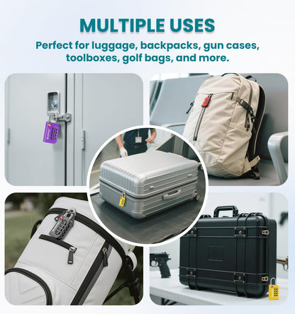 ANVIL TSA Approved Luggage Lock - 4 Digit Combination, 10,000 Combinations, Easy-Read Password Window, Travel Lock for Suitcases, Backpacks, Gym & Student Lockers, Baggage(Yellow 2 Pack)